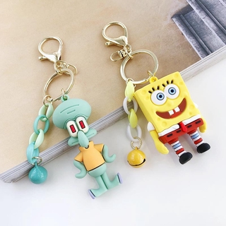 Cute Cartoon SpongeBob Patrick Star Doll Car Key Chain Bag Key Ring PVC Keychain