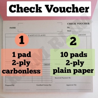 【 Ready Stock】Check Voucher Carbonless Carbonized or Plain