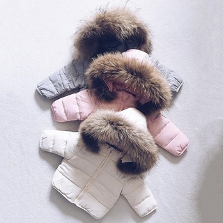 ╭wobaoshou╮Kids Baby Toddler Boy Girl Warm Faux Fur Hooded Winter Jacket Coat Outerwear