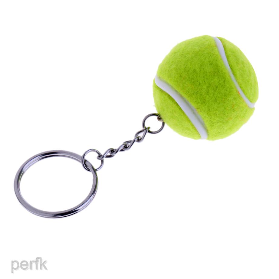 Mini Tennis Ball Pendant Keyring Keychain Hanging Ornament Cell Phone Decor