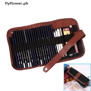 [fly] 24Pcs Set Sketch Pencils case Charcoal Extender Pencil shade Cutter Drawing Bag ❤