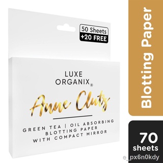 ∈⊙◙xf Luxe Organix Green Tea Blotting Paper with Compact Mirror by Anne Clutz 70 sheets