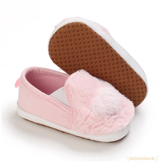 LAA6-Infant Baby First Walking Non-Slip Soft Sole Heart Pattern Plush Crib Shoes (8)