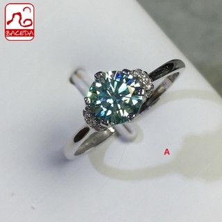 Baceda 1 carat blue moissanite ring Variety Optional With Gift Box Packaging With Certificate