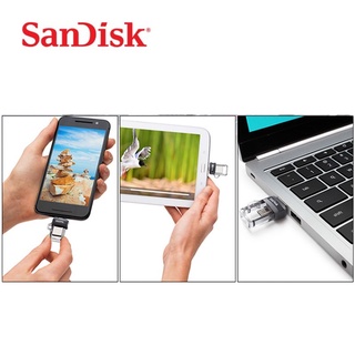 Sandisk OTG 256GB Dual Drive USB Flash Drive USB m3.0 CLEAR 32GB 64GB 128GB【Black/Gold】- OTG527X (1)