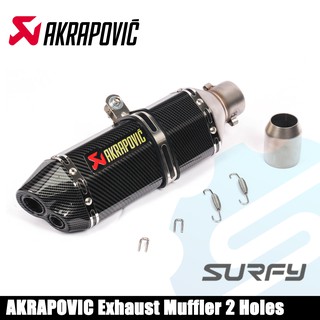 Akrapovic Muffler Double Outlet 38-51mm Universal Motorcycle Carbon Fiber Type Exhaust