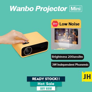Spot goods◕Wanbo Projector X1 Mini 1080P HD Portable Low Noise Smart