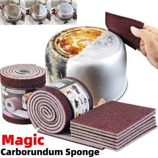Carborundum Sponge Nano Emery Sponges Caspian Stone Pot Clean Brush Rust Eraser Grit Scouring Pads Roll with Carborundum Dish Washing Kitchen Cleaner Tool