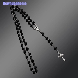 [Newhuanhome] 2020 New Fashion Handmade Catholic Rosary Cross Religious Pendants Necklace