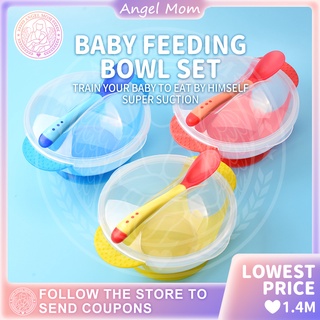 Baby Feeding Bowl Spoon Set Baby Silicone Bowl Silicone Spoon 3 in1 Feeding Training Bowl