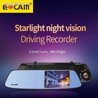 ✶✕❃ORIGINAL ECAM A75 Pro 4.3" screen Touch Dash Cam Dual Rearview Car Camera E-CAM A075