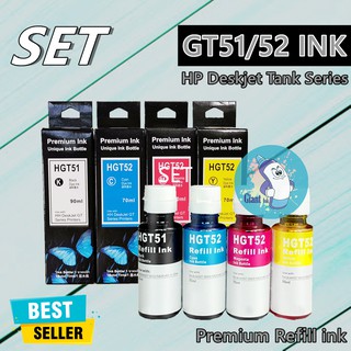 4 color set HP INK REFILL GT51/GT52 FOR HP Deskjet GT PRINTER 51 BLACK (90ml) 52 CMY(70ml)