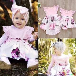 ❤TY-Toddler Kids Girl Newborn Baby SistersFashion Floral Lace Dress Romper/Sundress Clothes