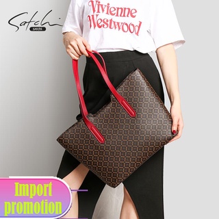 ✖∈Shachi handbags classic presbyopia PVC with leather large capacity tote bag simple one-shoulder ha