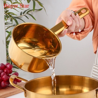 Gold Long Handle Water Scoop Stainless steel Soup Ladle Pot Tableware Household Kitchen Accessories for Restaurant Hotel utensil