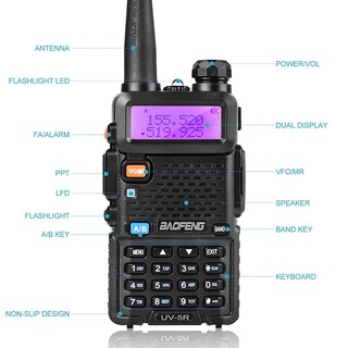 BaoFeng UV 5R Two Way Radio Real 8W 10KM 128CH Dual Band VHF(136-174MHz)UHF(400-520MHz) Amateur Ham (4)