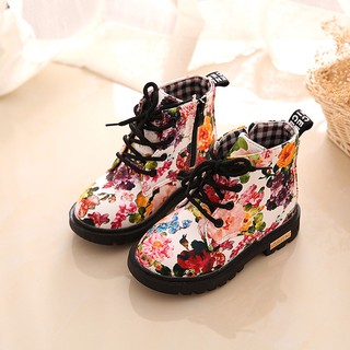 Girls Fashion Floral Kids Shoes Baby Boots Casual Children Boots