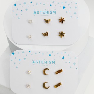 ✦ Asterism ✦ Dainty Butterfly Earrings & Moon Bar Earrings