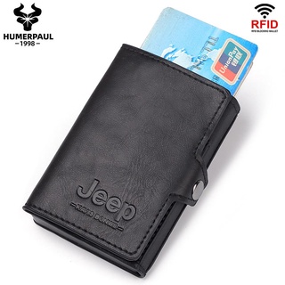 Anti Rfid id Card Holder Case Men Leather Pop Up Smart Wallet Design Male Coin Purse Mini Credit Car