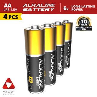 Mitsushi 18501 LR6 1.5V 4Pcs AA Alkaline Battery