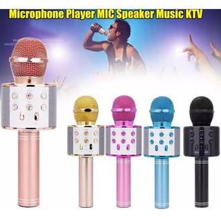 Microphone WS858 Wireless Karaoke Bluetooth Speaker Handheld with Mic / USB Player