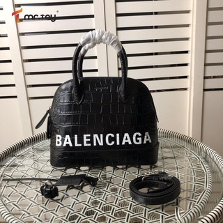 Top original single Balenciaga Balenciaga new imported calf leather crocodile pattern shell bag hand (1)