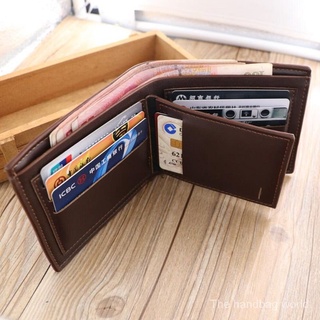 （Fast Shipping）High Quality Bag Men's Short Three Fold Men's Clip Horizontal Male Student Card Holder Soft Leather Youth Casual Business Wallet Handbag Fashion。Sexy