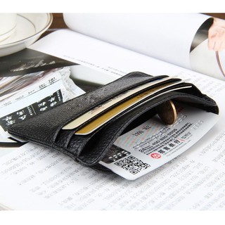 Blocking Slim Bag Mini Card Holder Wallet PU Leather for Men