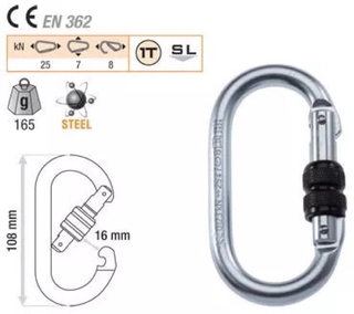 25KN chrome-plated hook outdoor climbing main lock carabiner (9)