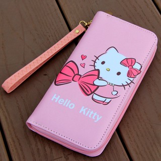 Hello Kitty Women Long Zip Purse Ladies Card Holder Clutch Phone Coin Wallet