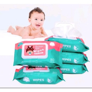 80 pieces of removable sanitary wipes with cover for baby wet wipes