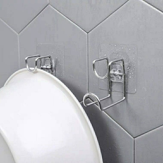 Stainless Steel Wash Basin Hook bathroom wall-mounted hook shelf wash basin rack multifunctional shelf