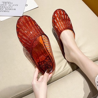 Beautiful and comfortable❂◘▥2021 summer new flat-bottomed Baotou women s sandals and slippers cute b