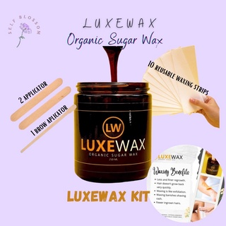ONHAND! LUXEWAX Sugar Waxing Kit (Organic Sugar Wax) 250ML with freebie