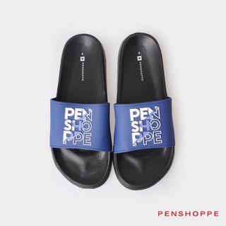 Penshoppe Men's Printed One Band Sliders (Cobalt Blue)