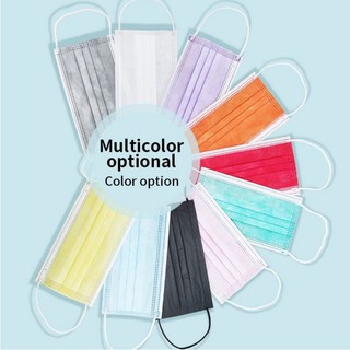 High Quality 50Pcs 3Ply Disposable Face Mask Color Rainbow Non-medical Industrial mask