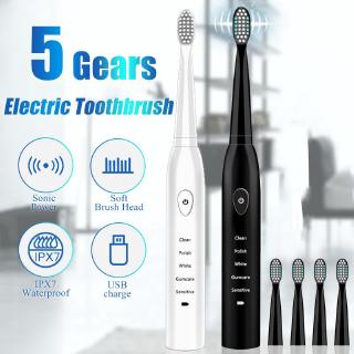 Electric Toothbrush Rechargeable Ultrasonic Washable Electronic Whitening Waterproof Teeth Brush (1)