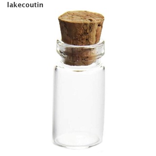 {lakecoutin} 10pcs Mini Small Glass Bottles with Clear Cork Stopper Jars Tiny Wedding Vials hye