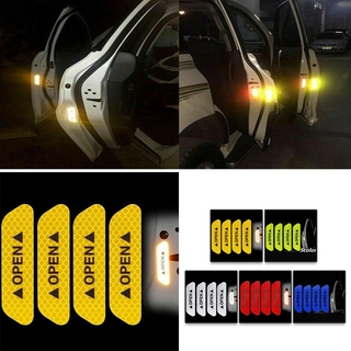 4 pcs Safety Reflective Tape Open Sign Warning Mark Car Door Sticker Accessories (2)