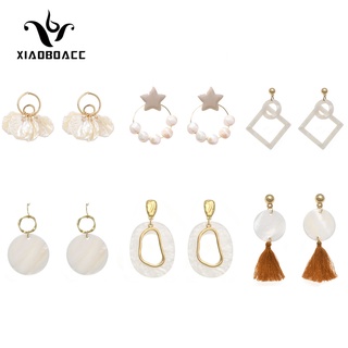XiaoboACC Korean Fashion White Shell Pearl Earrings (1)