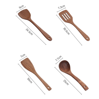 Wooden spatula kitchen nonstick wooden kitchenware wooden spoon Wooden Spatulas, Kitchen Utensils, Cooking Utensil, 100% Healthy Utensils from High Moist Resistance Teak, Eco-Friendly Wood Spatula for Non Stick Cookware (6)