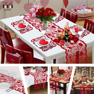 Lace Love Heart Table Runner Valentine For Decoration Placemat