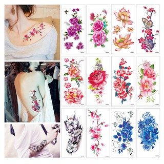 Tattoo Rose Artificial Flower tattoo sticker flash henna waterproof temporary tattoo on Women Body