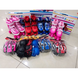 【Ready Stock】☄♙♠ROLLER SKATES FOR CHILDREN AND TEENS WITH KNEE PAD AND HELMET