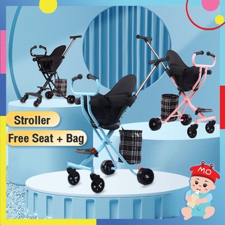 Stroller For Baby foldable stroller large seat with brake wheels shock absorbing durable pad