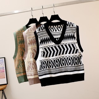 [Real Photo] Korean style new style vest women V neck fashion knit top