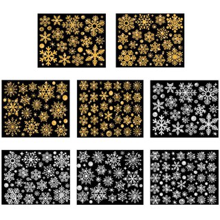 Home-life Bigsm Christmas sticker 2020 new glitter powder powder gold and silver static electricity removable snowflake window sticker cross-border glass wall sticker
