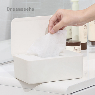 Dreamseeha Home Office Wet Wipes Dispenser Holder Tissue Storage Box Case with Lid White UK