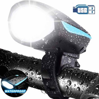 Bike Light with Loud Bike Horn, Rechargeable Bicycle Light Waterproof Cycling Lights