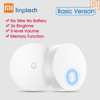 Ready Stock/☼XiaoMijia Linptech Self Powered Wireless Doorbell Self-generating Electricity Ringtone